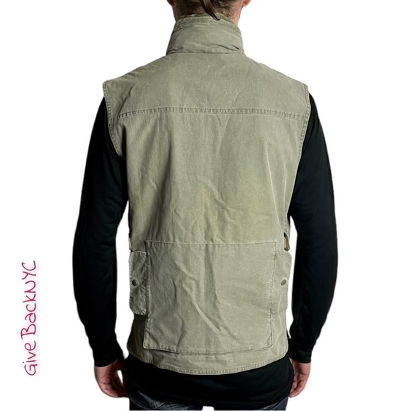 Banana Republic Archives Wilderness Vest w/ Hidden Hood in Washed Olive Green M - Picture 3 of 5